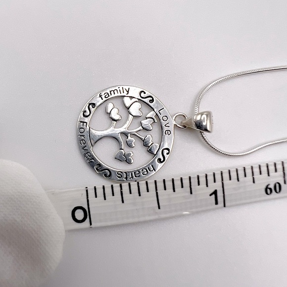.925 Sterling Family Hearts Love Forever Necklace - Picture 16 of 16